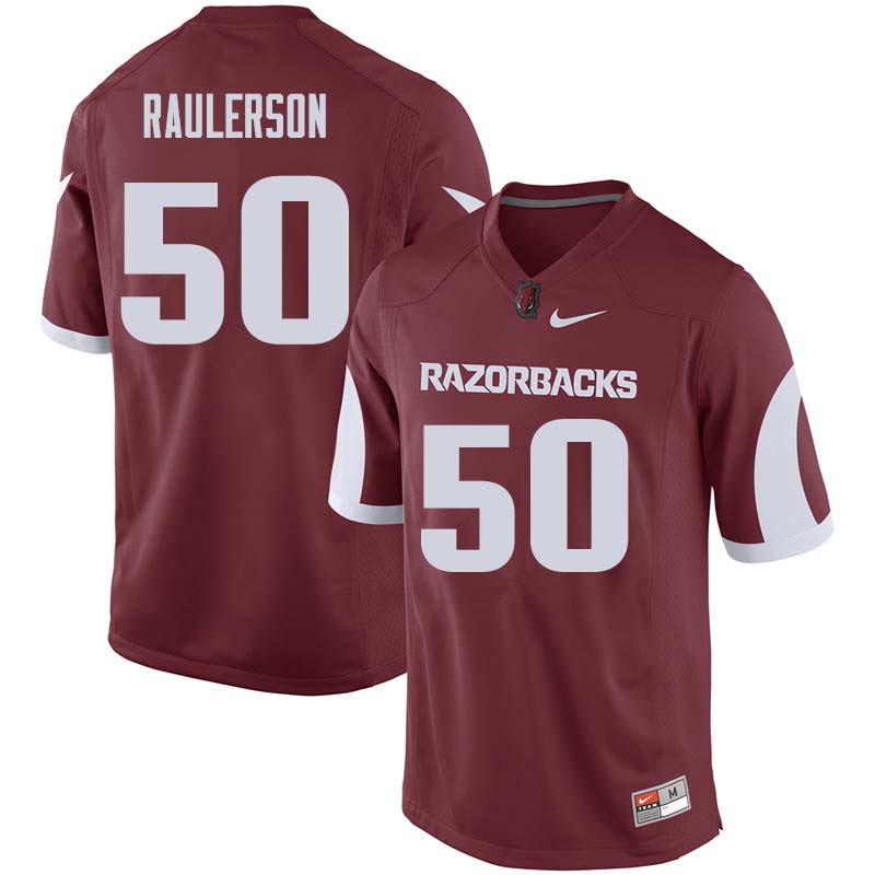 Men #50 Jake Raulerson Arkansas Razorback College Football Jerseys Sale-Cardinal